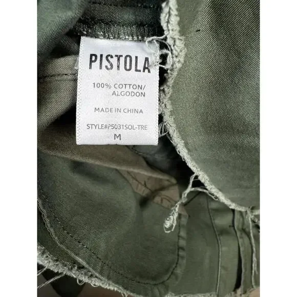 Pistola Camilo Cropped Military Style Jacket size M Green With Red Blue Stripe - Picture 8 of 8